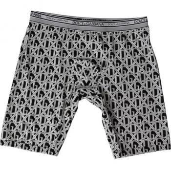 Dolce & Gabbana Men's Gray Cotton Stretch Boxer Briefs with DG Logo - Size S