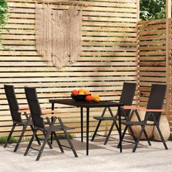 5 Piece Black Garden Dining Set