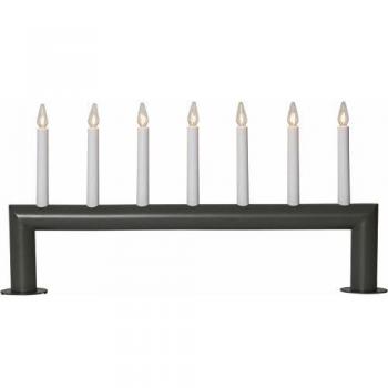 Candelabro Circum, recto, 7 luces, gris oscuro