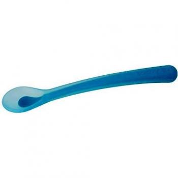 Suavinex - Cuchara Bebé de Silicona. Punta Suave Para Encías Sensibles. Apta Para Lavavajillas , Color Azul