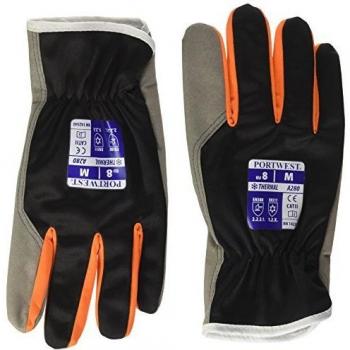 Guantes de invierno Winter Shield Portwest A280K1RM, tamaño regular, tallaM, color negro y naranja