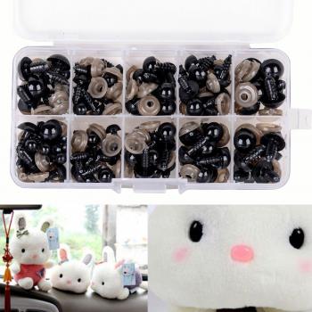 100 Pcs Ojos Seguridad Plástico para Muñeca Marioneta Peluche 6-12mm