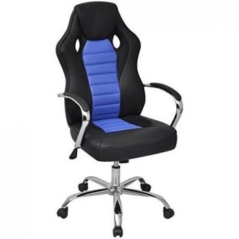 vidaXL Silla de Oficina Ejecutiva de Carreras Azul Claro Cuero Sintético