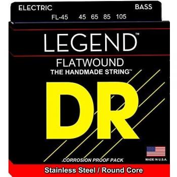 DR Strings Hi-Beam Flats - Flatwound Stainless Steel Round Core Bass 45-105