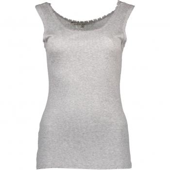 Silvian Heach Chic Gray Wide Shoulder Tank Top with Logo - XS, Sleeveless, Female, Gray, Size: XS