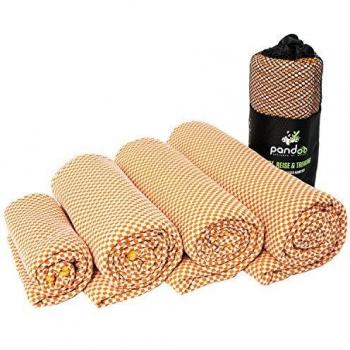 toalla de viaje de bambú pandoo - ultraligero, extremadamente absorbente, antibacteriano y de secado rápido - mejor que la microfibra convencional - Toalla deportiva, de viaje