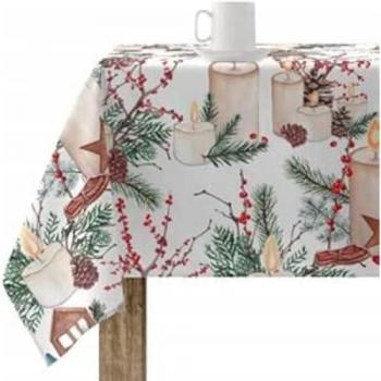 Mantel Navidad Resinado Antimanchas Impermeable para Exterior 100x140 cm