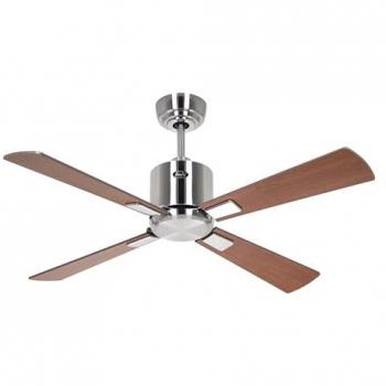 Ventilador de Techo con WiFi Casafan Eco Neo III 103cm Cromo Cepillado/Aspas Reversibles Cerezo y Nuez