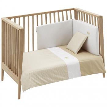 Set de 2 Piezas Funda Nórdica para Cuna 60 Vichy10 Beige - Medidas 100x140x3 cm