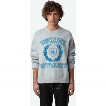 Zadig & Voltaire Men's Wool University Insignia Sweatshirt - Light Grey - Extra Large