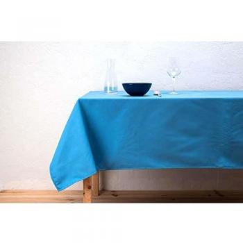BOHEME Mantel Liso Color Azul Antimanchas 140x140 cm