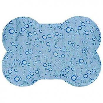 Alfombrilla de Enfriamiento para Mascotas en Forma de Hueso, 85 x 60 cm, Color Azul Claro