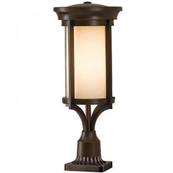 Bolardo de pedestal exterior pequeño Merrill, bronce Heritage, 1 luz, IP44, E27