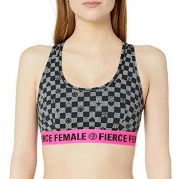 Zumba Sujetador Deportivo con Soporte de Alto Impacto para Mujer X-Pequeña Cuero Gris
