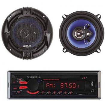 PNI Clementine 8440 - Radio Reproductor MP3 para automóvil con altavoces coaxiales PNI HiFi650, 4x45W, 120W, 16.5 cm