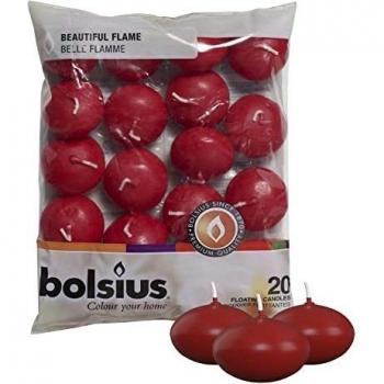 Bolsius Floating Candles in Bag Set of 20 Old Red by Bolsius