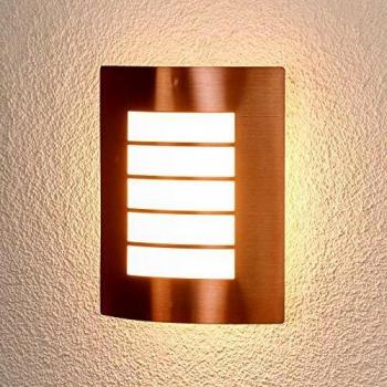 Lámpara de pared exterior Blanka de color cobre Lindby