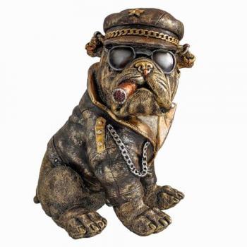 Figura de Perro Bulldog Marrón 22x19x18cm - Signes Grimalt