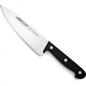 Arcos Serie Universal, Cuchillo Cocinero, Hoja de Acero Inoxidable Nitrum 155 mm, Mango de Polioximetileno, POM Color Negro