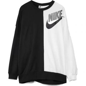 Nike Women's Sportswear Black/White Oversized Crew Neck Sweatshirt