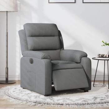 Sillón reclinable eléctrico de tela gris oscuro vidaXL