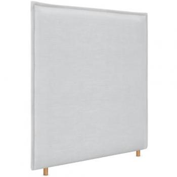 Cabecero de Lino Natural Tapizado con Ribete Hasta el Suelo y Grosor de 8cm para Cama Dormitorio Moderno (Blanco, 110cm - Camas 90/105)