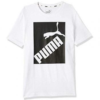 Puma Big Logo tee B Camiseta, Unisex niños, White, 164