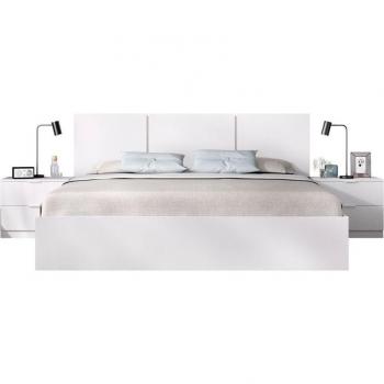 Conjunto Havana Cabecero + 2 Mesitas + Aro Blanco 135/140x190 cm - 96 x 257 x 195.4 cm