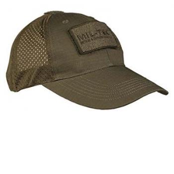 Gorra Táctica Ventilada de Béisbol Verde Oliva, 83% Poliéster, 17% Algodón, Talla Única
