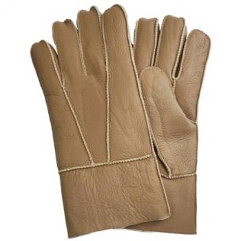 Infinity Unisex Tan Sheepskin Leather Gloves with Adjustable Cuff - Size 2XL