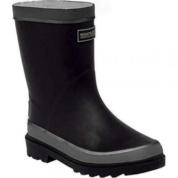 Regatta Kids Waterproof Foxfire Reflective Wellies Black, Size: UK12