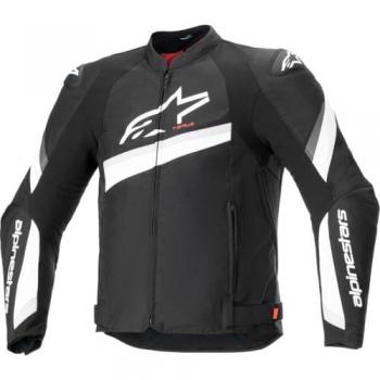 Alpinestars T-GP Plus R V4 Chaqueta de Moto Textil Negra y Blanca (XL)
