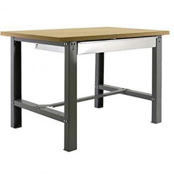 Banco de trabajo industrial con cajon BT6 Simonwork Plywood Gris/Madera Simonrack 865x1200x750 mms - banco de trabajo resistente 800 Kgs de capacidad por estante