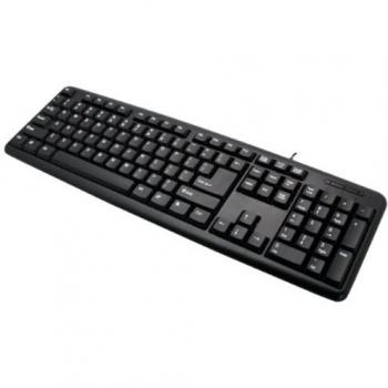 Teclado USB 104 Teclas QWERTY Americano Negro