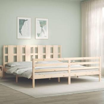 Estructura de cama con cabecero de madera maciza 200x200 cm vidaXL