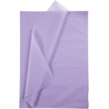 Papel de Seda Ligero 50x70 cm, 14-17 gr, Color Lila Claro, 25 Hojas por Caja