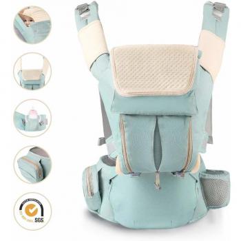 Mochila Portabebés Ergonómica Portabebe a 30 kg Ajustable Multiposición Respiraderos y respaldos ajustables Algodón Ligero y Transpirable Cómodo para Niños Pequeños Recién Nacidos 0 a 36 Meses