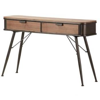 Consola Adda Home de Madera y Metal, Color Marrón y Negro, Dimensiones 120x34x74 cm - Ideal para Entrada, Casa, Salón o Dormitorio