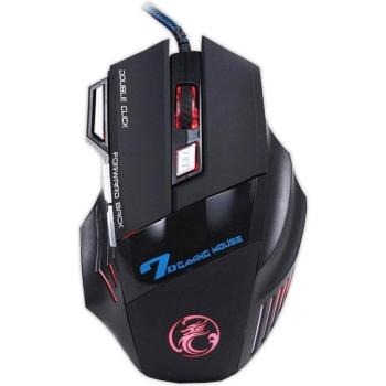 Ratón Gaming Klack X7 LED Ergonómico con Cable, 7 Botones y 5500 DPI Negro