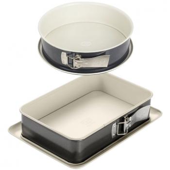 Set de 2 moldes para tartas Dr. Oetker Back Trend - Molde redondo desmontable de 28 cm y molde rectangular de 28 x 18 cm