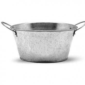 Macetero de zinc con asas plateado 20x27,5x10,5 cm