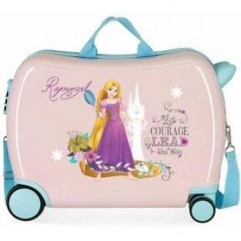 Disney Princesas Maleta de Cabina Infantil Rígida Rosa con Diseño Rapunzel y Ariel, 38x50x20cm, Capacidad 34L