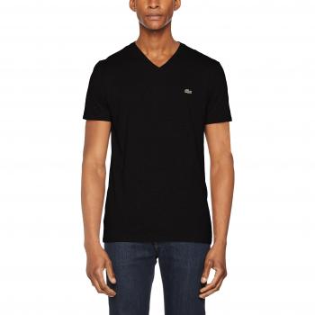 Lacoste Men's Regular Fit Black V-Neck Pima Cotton T-Shirt TH6710