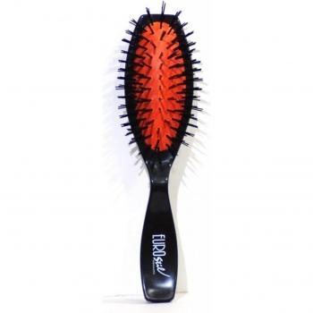 Eurostil Cepillo de Fuelle de Nylon y Goma Mediano en Color Negro, 1 Unidad