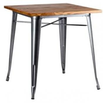 Mesa Torix Cuadrada Madera Natural 70 cm - Gris