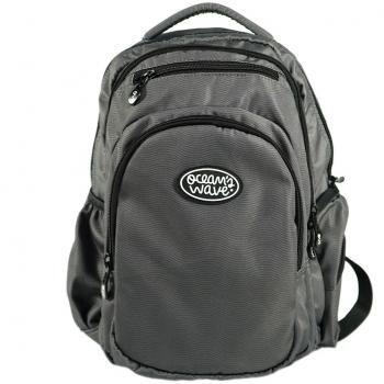 Mochila Multizipper Gris con Compartimentos y Bolsillo para Portátil