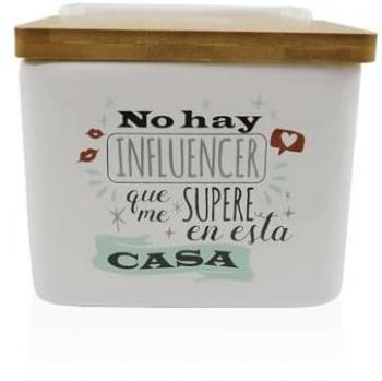Salero con Tapa Versa Influencer Cerámica Dolomita 12,2 x 11,5 x 12,2 cm