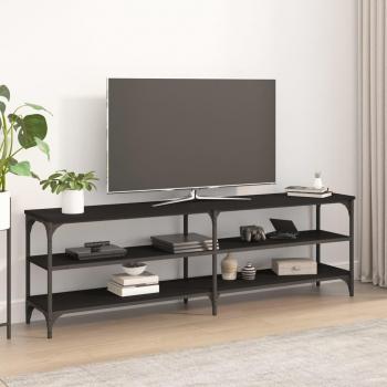 Mueble de TV de madera contrachapada negro 160x30x50 cm, Mueble de salón, Mesa de TV