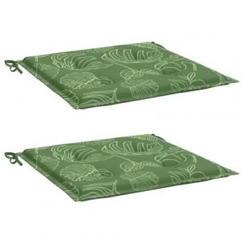 Cojines de Silla Jardín 2 uds Tela Estampado de Hojas 50x50x3 cm Color Gris, Taupé, Beige y más Cojín Decorativo de Asiento