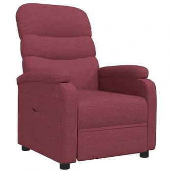 Sillón reclinable de tela rojo tinto Vidaxl